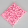 Small pink decorative foam beads in a plastic bag for DIY crafts and gift box filler - Approx. 900 Pieces / 5-10mm / Light Pink