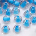Faceted light blue glass rondelle beads for DIY jewelry making and handmade accessories - Style #23 (Faceted Rondelle)