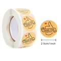 2.5cm round kraft paper thank you stickers roll for gift packaging and envelope decor - 500 Pieces/Pack / Kraft (Thumb Up)