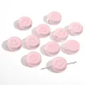 20mm pink acrylic round smiley face beads for DIY jewelry making and phone strap craft - 10 Pcs/Pack (20mm Thickness 8mm Hole 3mm) / Pink