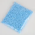 Light blue small foam beads in transparent bag for gift box stuffing and DIY crafts - Approx. 900 Pieces / 5-10mm / Blue
