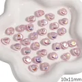 Irregular pink iridescent ABS imitation pearl beads for DIY jewelry making, 10x11mm size - Stone 10x11mm / 2 Pieces / Pink