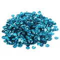 Shiny blue concave sequins for DIY garment decoration and stage costume accessories - Round Cup Shaped / 6mm Diameter / 20g Pack (Approx. 1200 Pcs) / Lake Blue (Color 12)
