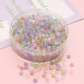Perles de verre colorées de 2x4mm en forme d'abaque pour la fabrication de bijoux DIY - 2x4mm (Ouverture environ 1mm) / 10g/Sac (Env. 150 Pcs) / Mélange Aléatoire