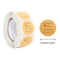 Circular kraft paper stickers with homemade with love text and 1 inch diameter size - 500 Pieces/Pack / Kraft (Writeable)