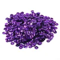 Premium glossy purple cupped sequins for DIY handicraft and stage clothing decoration - Round Cup Shaped / 6mm Diameter / 20g Pack (Approx. 1200 Pcs) / Dark Purple (No. 14)