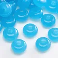 Translucent light blue rondelle glass beads for DIY jewelry making, loose spacer beads - Style #32 (Abacus Beads)