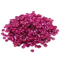 Shining vibrant fuchsia round cupped sequins for DIY craft and garment decoration - Color 17 / 6mm Diameter, 20g Pack (Approx. 1200 Pieces) / Rose Red