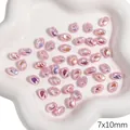 Rosa irisierende ovale ABS-Perlen für Schmuckherstellung 7x10mm - Twist 7x10mm / 2 Stück / Rosa
