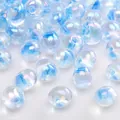 Light blue iridescent AB coated glass beads for DIY jewelry making and crafts - Iridescent Round Bead (#35 Style)