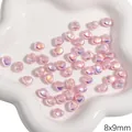 Irisierende rosa unregelmäßige ABS-Perlen für DIY-Schmuckzubehör 8x9mm Größe - Kleiner Stein 8x9mm / 2 Stück / Rosa