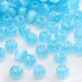 Translucent light blue speckled glass round beads for DIY handmade jewelry crafting - Textured Round Bead (#38 Style)
