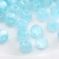 Handmade light blue speckled glass round beads for DIY jewelry making accessories and crafts - Spotted Round Bead (#39 Style)