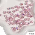 8mm rosa irisierende unregelmäßige ABS-Perlen für die DIY-Schmuckherstellung - Konkave Bohne 8mm / 2 Stück / Rosa