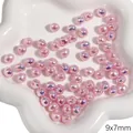 9x7mm rosa unregelmäßige ABS-Perlenimitatperlen für DIY-Schmuck und Accessoires. - Bohne 9x7mm / 2 Stück / Rosa