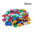 Vibrant 15mm flower shaped glitter sequins for DIY clothing and stage craft decor - Laser Six-Petal Plum Shape / 15mm Diameter, 20g Pack (Approx. 400 Pieces) / Multicolor