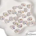 Schillernde unregelmäßige ABS-Perlen 11x15mm für DIY-Schmuckherstellung und Bastelprojekte - Unregelmäßige Bohne 11x15mm / 2 Stück / Weiß