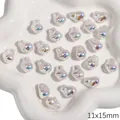11x15mm unregelmäßige irisierende weiße ABS-Perlen für die DIY-Schmuck- und Accessoire-Herstellung - Großer Twist 11x15mm / 2 Stück / Weiß