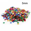 Mixed color 5mm round metallic sequins for DIY sewing crafts and stage costumes - Silver-Bottom Round Cupped Sequin / 5mm (20g/Pack Approx. 2300pcs) / Multicolor