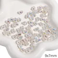 Irisierende weiße 9x7mm ABS-Perlen unregelmäßig für die Herstellung von DIY-Schmuck - Kleine Bohne 9x7mm / 2 Stück / Weiß