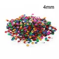 Mixed color 4mm round sequins for DIY craft clothing and stage costume decorations - Silver-Bottom Round Cupped Sequin / 4mm (20g/Pack Approx. 3500pcs) / Multicolor