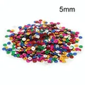 Set of 5mm multi-colored metallic round sequins for DIY clothing and stage decoration - Silver-Bottom Round Flat Sequin / 5mm (20g/Pack Approx. 2500pcs) / Multicolor