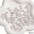 8mm unregelmäßige ABS schimmernde Perlen für DIY-Schmuckherstellung und Handwerksprojekte - Konkave Bohne 8mm / 2 Stück / Weiß