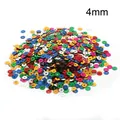 Colorful 4mm round metallic sequins for DIY clothing and stage costume decorations - Silver-Bottom Round Flat Sequin / 4mm (20g/Pack Approx. 4000pcs) / Multicolor