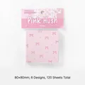 NOTE FOR pink bow pattern memo pad from the Cloud Whispering series, 80x80mm size set - 120 Pieces/Pack / Pink Whisper