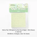 NOTE FOR Cloud Whispers series Mint Breeze memo notepad set with 120 sheets 80x80mm - 120 Pieces/Pack / Mint Green Breeze