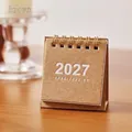Μινιμαλιστικό μίνι ημερολόγιο γραφείου 2027 από καφέ χαρτί κραφτ για την οργάνωση - Καφέ