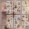 Vintage style PET transfer stickers for DIY journaling, Retro Time series, 6 sheets pack - Reminiscence of the Past