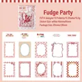 Cute PET material decorative frame stickers for DIY scrapbooking, 15pcs set with pink motifs - 15 Sheets / Gummy Party
