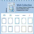 Blue aesthetic frame stickers, 15 sheets PET material DIY journal deco pack in light blue - 15 Sheets / Wish Collection