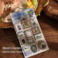 Adesivi pittura a olio sbalzati 3D Monet's Garden su cartoncino, confezione da 2 - 2 Fogli / Giardino di Monet