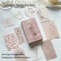 Autocollants floraux Morandi vintage gaufrés, lot de 30 pour décoration de journal - 30 Feuilles / Jardin de Fleurs Crépuscule