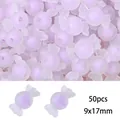 50pcs matte lavender acrylic candy-shaped beads for DIY jewelry crafts 9x17mm size - Frosted Candy Style / 50 Pieces / Purple
