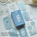 Autocollants floraux gaufrés série jardin Morandi bleu vintage pour le scrapbooking - 30 Feuilles / Fleurs de Mer de Lune