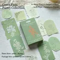 Autocollants floraux en relief rétro série Morandi Garden dans un emballage vert - 30 Feuilles / Poésie de Champ Vert