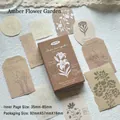 Autocollants fleurs Morandi Garden rétro typographie en boîte d'allumettes 30 pièces - 30 Feuilles / Jardin de Fleurs Ambre