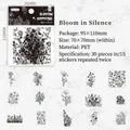 Adesivi PET fiori vintage, stile schizzo Silent Bloom set 30pz per fai da te - Fioritura Silenziosa / 30 Fogli
