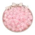 Acrylic pink flower beads for DIY handmade jewelry bracelets and necklace accessories - 透明五瓣花款式 / 50 Pieces / Pink