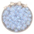 Light blue flower-shaped acrylic beads with transparent petals for DIY jewelry making - 透明五瓣花款式 / 50 Pieces / Blue