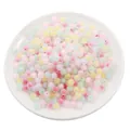 Mixed pastel frosted acrylic round beads for DIY jewelry making and bracelets - Beaded Style / 30g/Pack (Approx. 110 Pcs, Aperture 2mm) / Frosted Mixed Colors