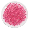 Pink bead-in-bead acrylic transparent round beads for DIY handmade jewelry crafts - Round Bead Style (Bead-in-bead) / 30g/Pack (Approx. 110 Pcs, Aperture 2mm) / Transparent Rose Red