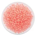 Peach pink acrylic bead-in-bead round loose beads for various DIY jewelry making projects - Round Bead Style (Bead-in-bead) / 30g/Pack (Approx. 110 Pcs, Aperture 2mm) / Transparent Peach
