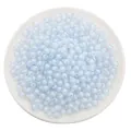 Light blue frosted acrylic round beads for DIY jewelry bracelet and necklace making - Round Bead Style (Bead-in-bead) / 30g/Pack (Approx. 110 Pcs, Aperture 2mm) / Transparent Light Blue
