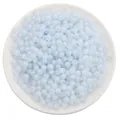 Light blue frosted acrylic round beads for DIY handmade bracelet and necklace crafting - Round Beads / 110 Pieces/Pack (30g/Pack) / Matte Light Blue
