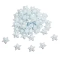 Light blue frosted star acrylic beads for DIY handmade bracelet necklace jewelry making - Star Style / 20 Pieces/Pack (Aperture approx 3mm) / Matte Blue