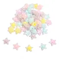 Mixed pastel macaron color matte acrylic star beads for DIY handmade jewelry crafting. - Star Style / 20 Pieces/Pack (Aperture approx 3mm) / Frosted Mixed Colors